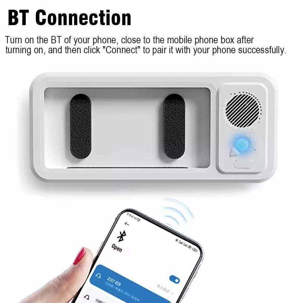 Shower Phone Holder with Bluetooth Speaker, Waterproof Anti-Fog Phone Case for Bathroom Wall, Sensitive Touch Screen Mount